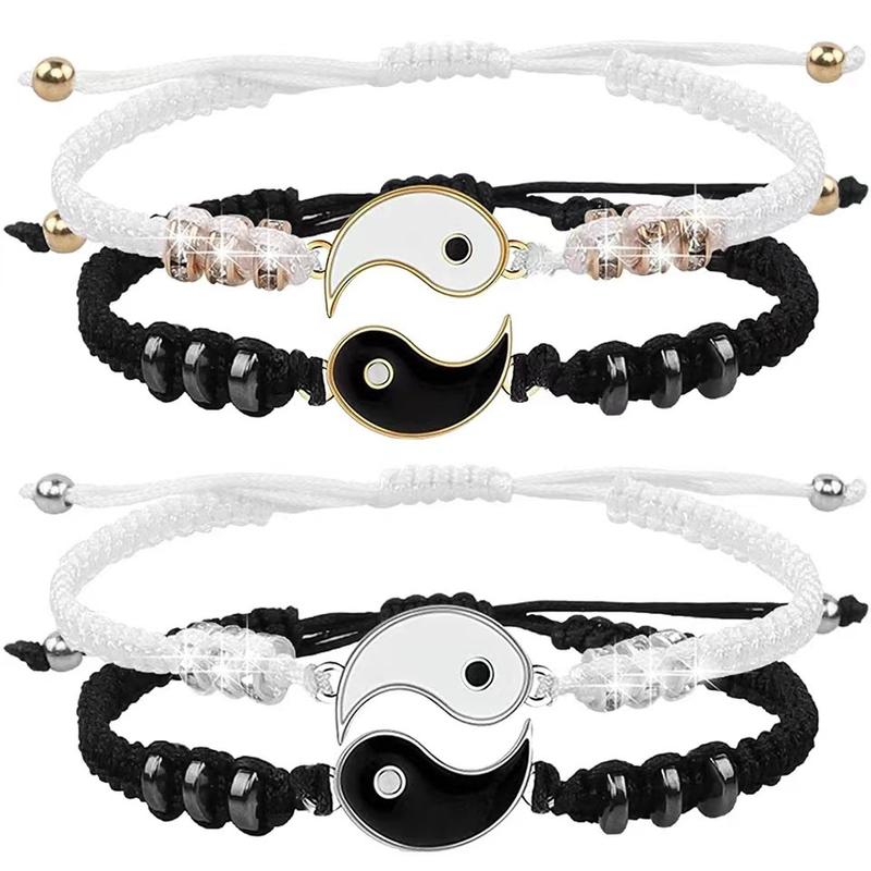 New Alloy Taiji Woven Bracelet Handmade Dragon Totem Taiji Necklace with Diamond Woven Hand Strap 1
