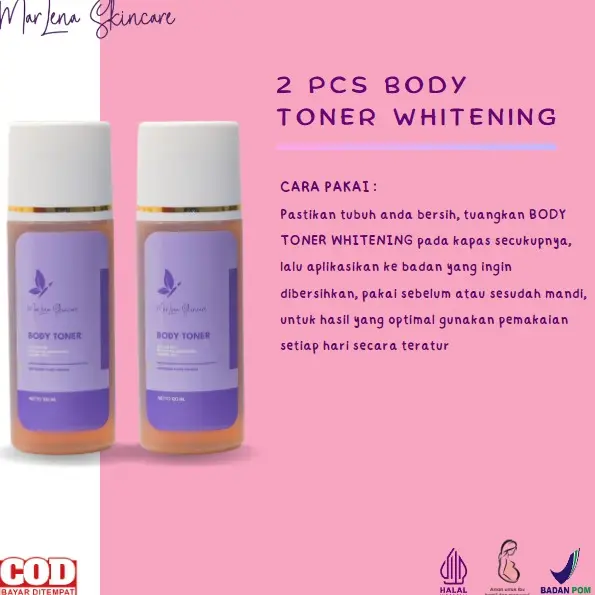 BELI 2 TONER BADAN MARLENA WHITENING BPOM