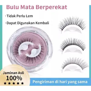 Tanpa Lem Bulu Mata Palsu Knot Free / Riasan Cepat/ Eyelashes Extension Natural 3D Ekstensi Berperekat Yang Dapat lengket Bulu mata SH W09