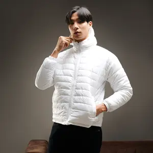 Jaket Puffer Hoodie Parasut Motif Gelembung Cacing Nyaman Waterproof Pria Tebal Distro Casual Cowok Keren Zipper