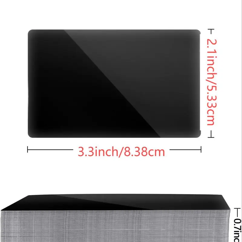 Metal Business Card Blanks, 100pcs/set Anodized Aluminum Custom Business Card Blanks for CNC Engraver Laser Engraving DIY Cards, Office Supplies 1