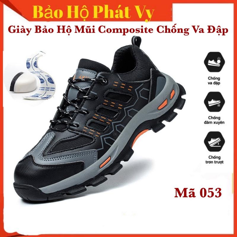 Giày Bảo Hộ Lao Động Siêu Nhẹ SAFEGO MS53 Mũi Nhựa Composite Chống Va Đập/Đế Lót Kevlar Chống Đinh/Chống Trơn/Chịu Nhiệt/Siêu Bền-Tặng Lót Giày Và Vớ giay  bao