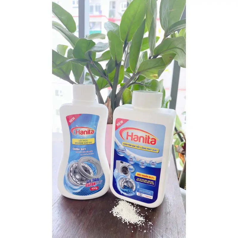 (Tặng chổi cọ) Combo Tẩy Lồng và Tẩy Gioăng máy giặt Hanita