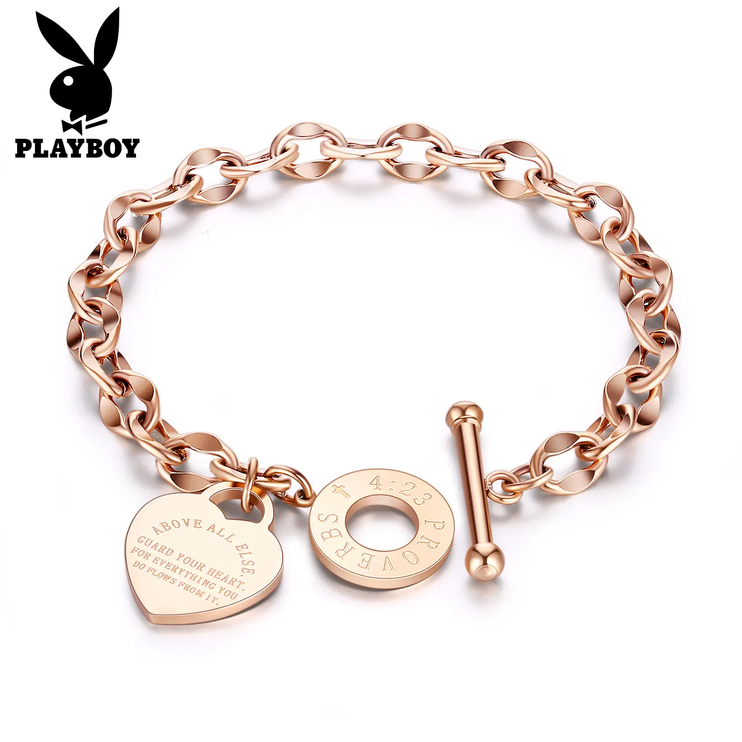 PLAYBOY สร้อยข้อมือแท้ unisex สร้อยข้อมือคู่ ไม่ซีดจาง GS967