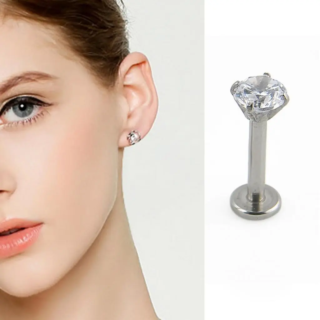 ikmjhye Nose Stud Charming 2/3/4mm 2mm Round Nose Lip Stud Body Decor for Unisex
