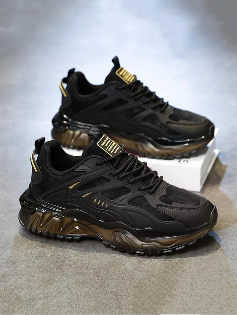 Product Introduction of Men's Fashionable Lace Up Low Top Sneakers, Casual Comfortable Sports Running Shoes, Trendy All-match Chunky Sneakers for Daily Wear 1