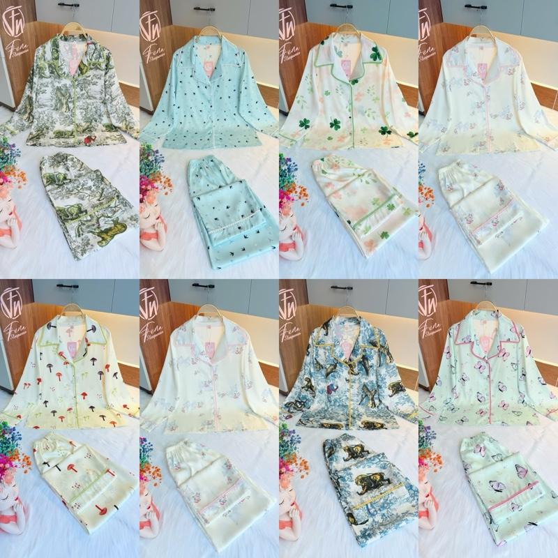 Product Introduction of (FREE SIZE 45-62KG) ĐỒ BỘ FENA LỤA LATIN , PIJAMA NỮ MẶC NHÀ- Voi Nhung Women Kem Lịch Ong 6