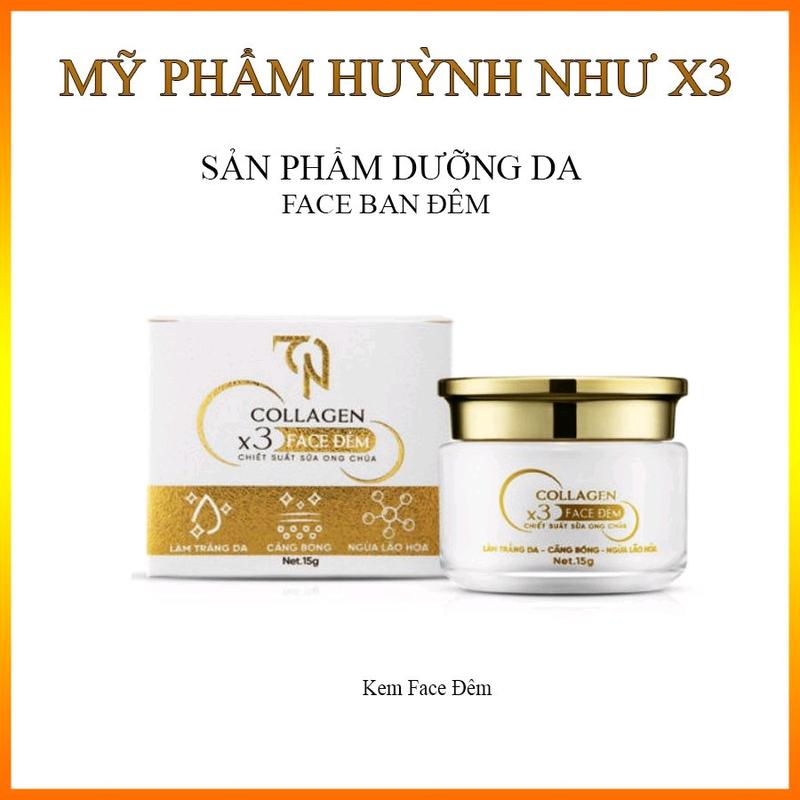 Kem Dưỡng Da Mặt Ban Đêm Collagen x3 - Mỹ Phẩm Đông Anh Huỳnh Như Skincare Dưỡng Ẩm Da