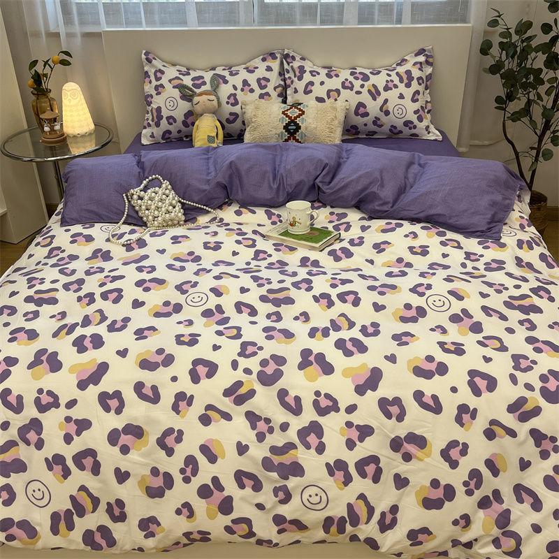 Set Katil Empat Keping, Cetakan Leopard Cinta Musim Panas, Warna ...