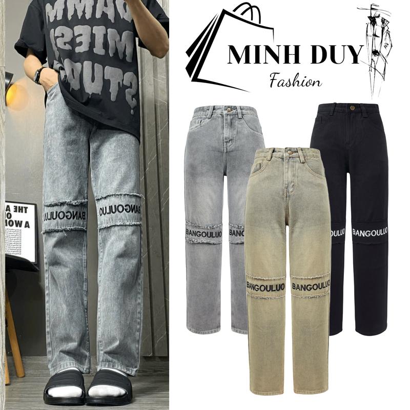 Quần Jean nam Ống Suông phối bốn màu, Phù Hợp Sinh Viên Mã 001 Có Túi