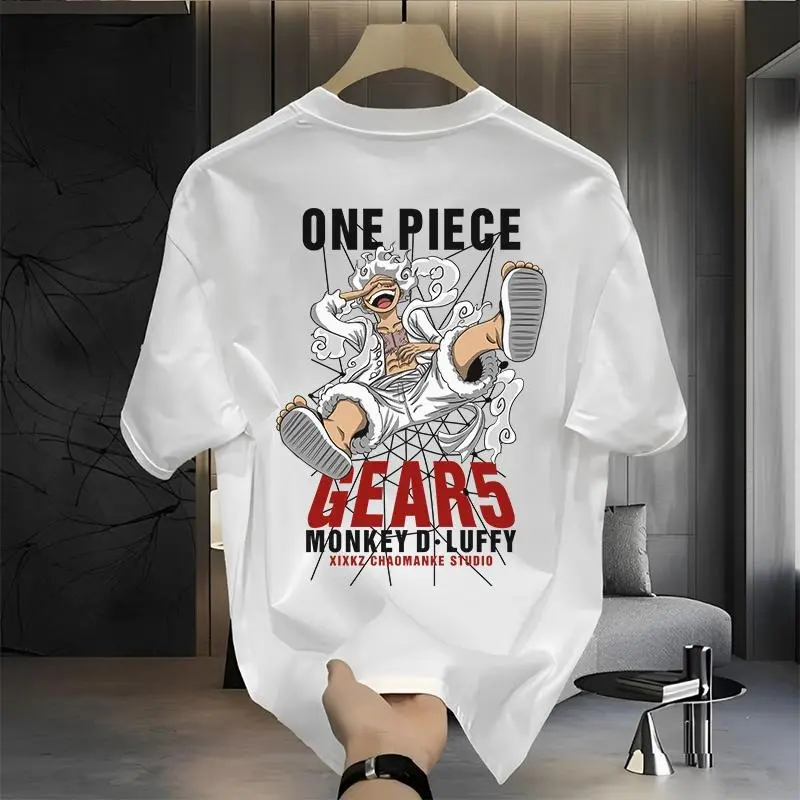 Áo Thun Cotton, Thương Hiệu Hợp Xu Hướng Hoạt Hình Ngắn Tay Nhật Bản, Dáng Rộng Vừa Vặn, Dành Cho Nam Giới, Áo Cổ Thuyền Thích Hợp Cho Mùa Hè