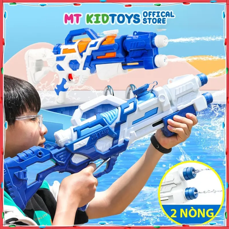 Đồ chơi súnɡ nước khổng lồ 2 nòng áp lực cao - súnɡ phun nước cỡ lớn bắn xa 6-10 mét cho bé thỏa sức vui chơi 0