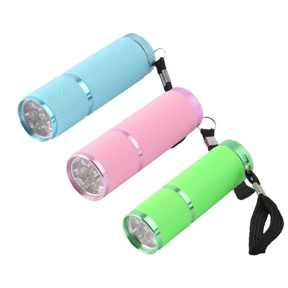Đèn Khử Trùng Gel UV, Máy Sấy Móng Tay Cầm Tay Đèn Pin LED 9 Chiếc, Máy Dò Tiền Giả Cho Gel Làm Móng, Sơn Móng Tay Khô Nhanh 15s