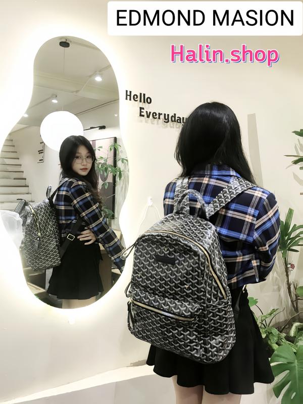 [Link mới] Balo EDMOND MASION MONOGRAM MADRID Đeo Vai Size M/L + Ví nhỏ và Cardholder tặng kèm Backpack Da