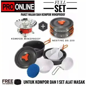 Paket Hemat Alat Masak Panci & Kompor Mawar Kemping Gunung. Camping Stove & Cooking Set Outdoor