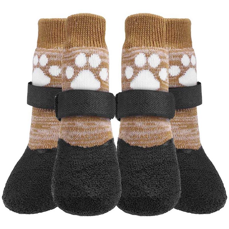 Product Introduction of Non-slip Dog Socks, 4 Counts/set Cute Paw Pattern Puppy Socks, Pet Paw Protectors, Dog Boot for Hardwood Floors, Pet Supplies 0