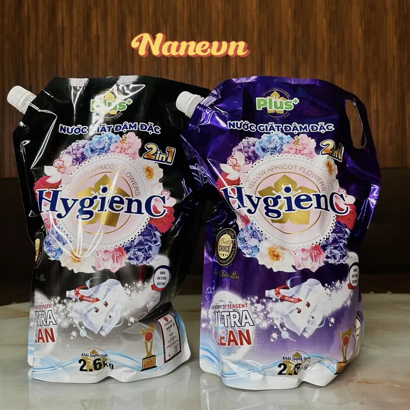 Hot [ComBo 3 Túi] Nước giặt HygienC Plus đậm đặc công nghệ thái lan - Dung tích 2600ml Làm Sạch (Tặng 1 Chai BoDymist - 2 túi xả 200ml - 1chai Xịt Thơm) 4