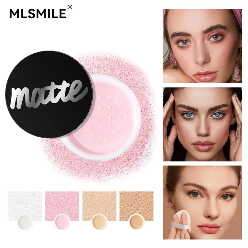 Oil Control Loose Powder, 2 Counts/set Long-lasting & Lightweight Foundation Makeup Setting Powder, Suitable for Oil Control and Setting Makeup, Cosmetic 4