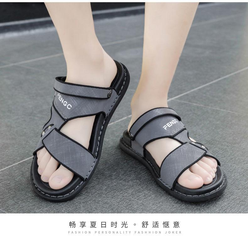 Product Introduction of Men's Sandals New Summer Driving Dual-use Non-slip Soft Sole Fashionable Stylish Trendy Lightweight Men's Sandals 27