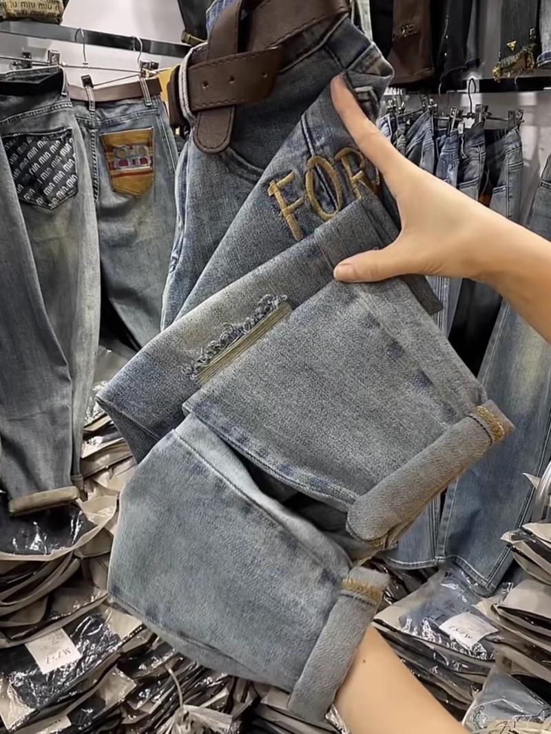 Product Introduction of nâu quần  bò  trắng  jean  nữ quần  jean  nữ  ngắn  lưng  thun quần  jean  ống  rộng  xếp  ly cargo  jeans quan  jean  nu quần  bò  giấy quần  bò  ánh  tím nessaabarrett  jeans quần  rin  rách  đùi  nữ high  rise  jeans  outfits 2