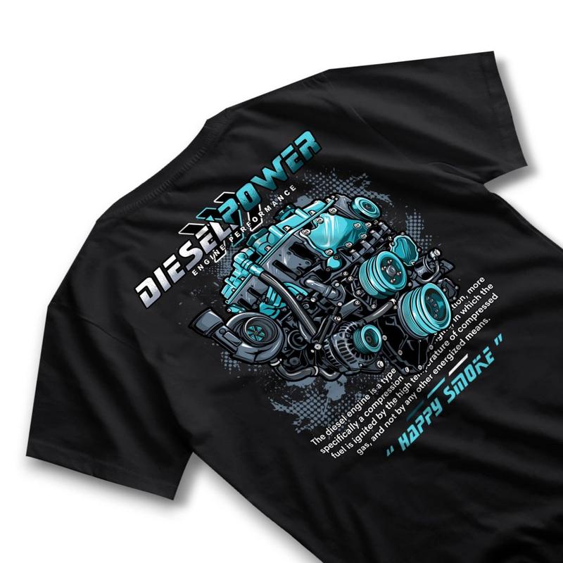 ARTAKAOS- Kaos Diesel Power Engine Turbo Machine Happy Smoke Baju Distro Mobil Racing Disel Gank Cumi Darat Tshirt Otomotif GBA3825 3