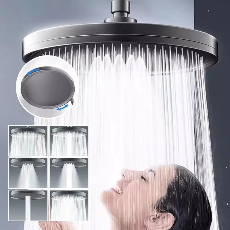 New 230mm Big Panel Showerhead 6 Mode Supercharge Rainfall Shower Head ...