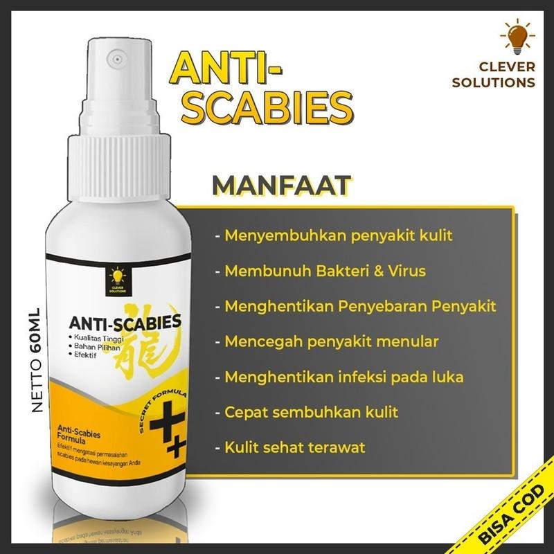PL Clever Solutions Anti Scabies 60ml Obat Jamur Kucing Scabies Kulit Spray 1