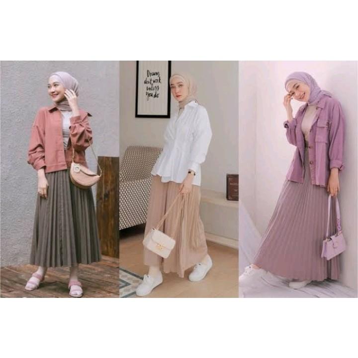 rok plisket hyget premium mayung ootd by wahyu 1