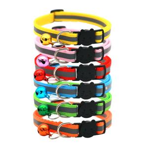 Campana reflectante para collar de gato con , 6 cuentas / juego Collar para mascotas de colores mezclados, amuleto para collar de gato separatista, suministros para mascotas para caminar al aire libre
