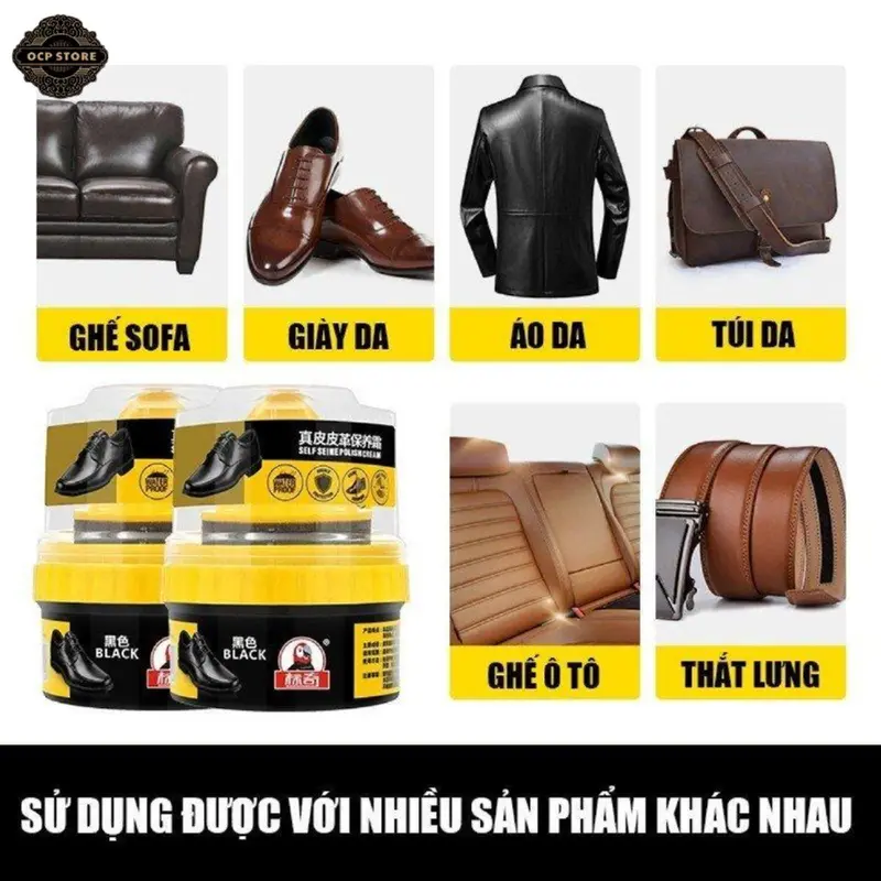 Xi Đánh Bóng Giày Da Làm Bóng Nhanh Đồ Da, Xi Kem Dưỡng Da Có Đầu Mút Hỗ Trợ 3