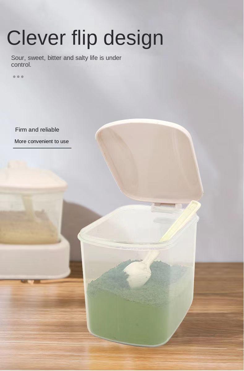 Product Introduction of Seasoning Box Household Kitchen Multi-Functional Seasoning Containers Salt MSG Storage Box Sugar and Salt Jar Multi-Grid Combination Suit 3