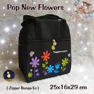 Tas bekal Pop New Bunga Tupperware ( Zipper bunga es )Tas bekal  Makanan terbaru