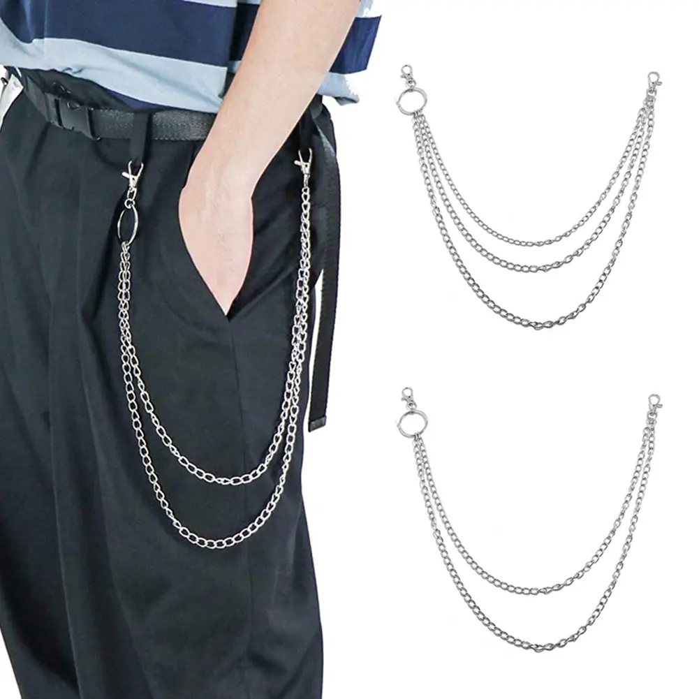 Dây Chuyền Bỏ Túi Chống Thất Lạc, Thời Trang Unisex, Nhiều Lớp, Thích Hợp Cho Quần Và Quần Jean, Có Túi Ví, Bao Gồm Móc Chìa Khóa