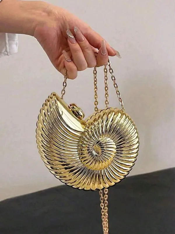 Women's Elegant Conch Design Evening Bag, Western Purse, Exquisite Trendy Shoulder Bag, Fashionable Crossbody Bag for Party Decoration 2