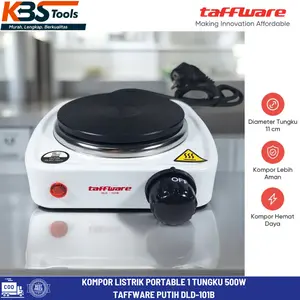 Kompor Listrik Mini Portable 1 Tungku Low Watt 500 W Taffware - Kompor Hemat Listrik Mini