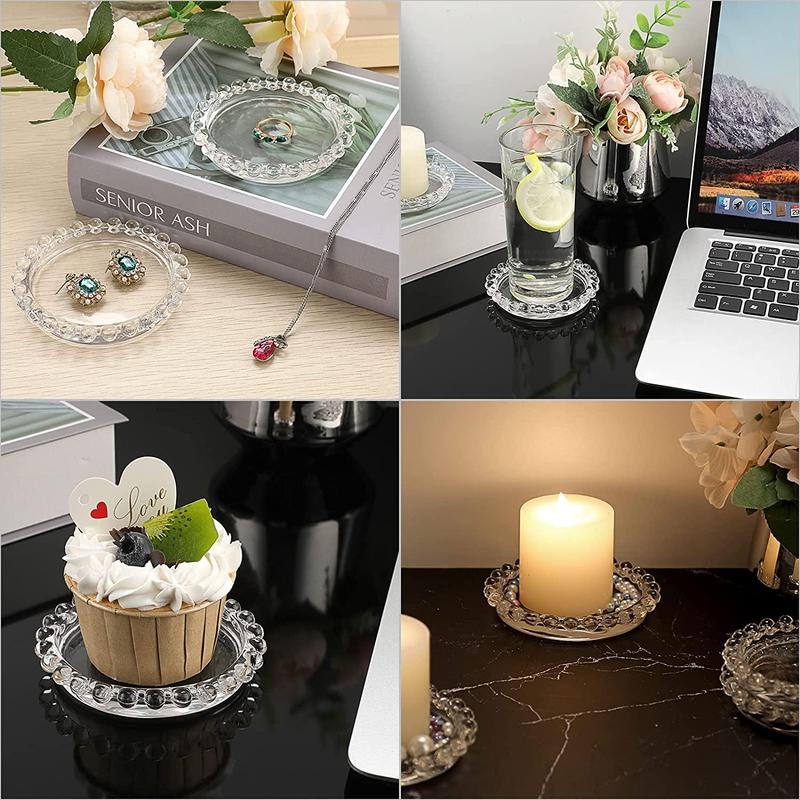 Ly Đựng Nến Thủy Tinh. Đĩa Nến Tròn Đường Kính 9.5cm Decor Nhà Cửa Sang Trọng Decor Decor Phòng 2