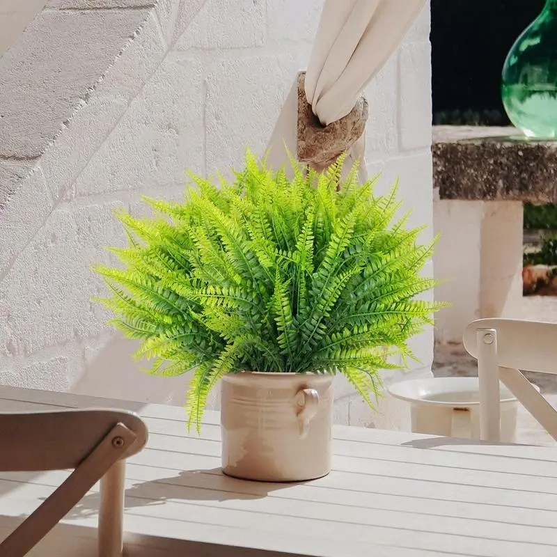 Artificial Fern Leaves, Fake Boston Fern Leaves, Outdoor UV-Protection Non-fading Leaves, Decorative Flowers for Home Party Wedding, Plants, Artificial Trees, Garden Decorations, Decoration Items 4