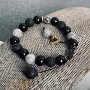 U2SWEET - Gelang Manik Manik Lava Stone Gelang Manik Retro Elegan Cantik Dan Keren