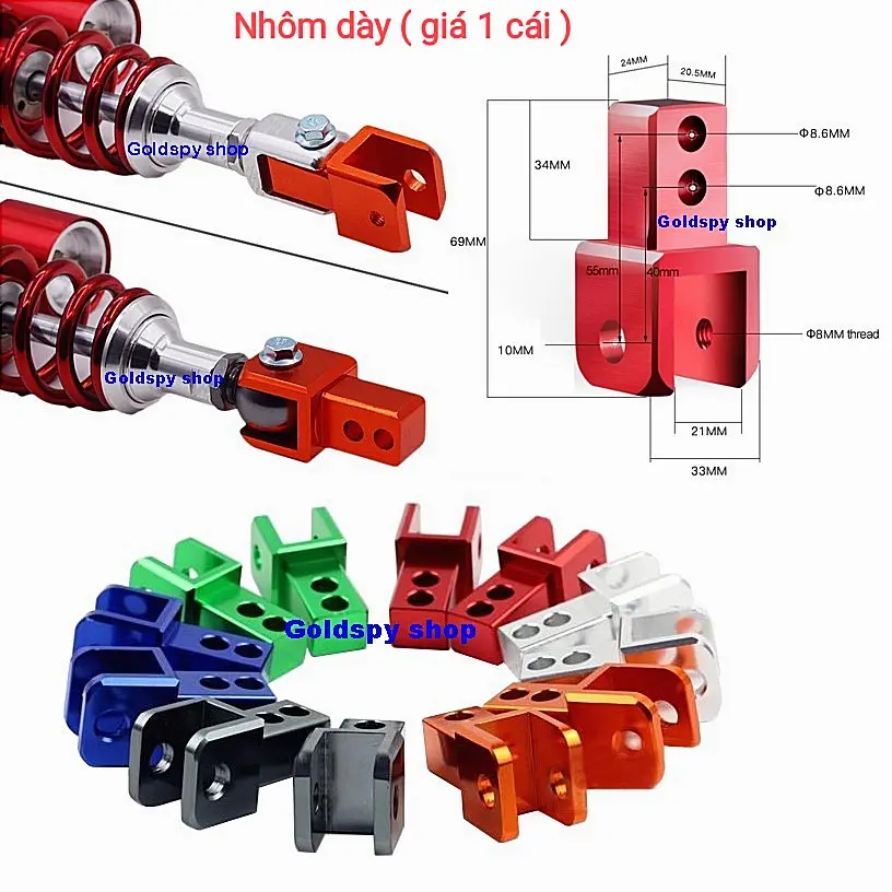 Nâng phuộc sau cho các loại xe - nâng giảm xóc sau - pass tăng thụt sau ( giá 1 cái ) Phụ Tùng Phụ Kiện