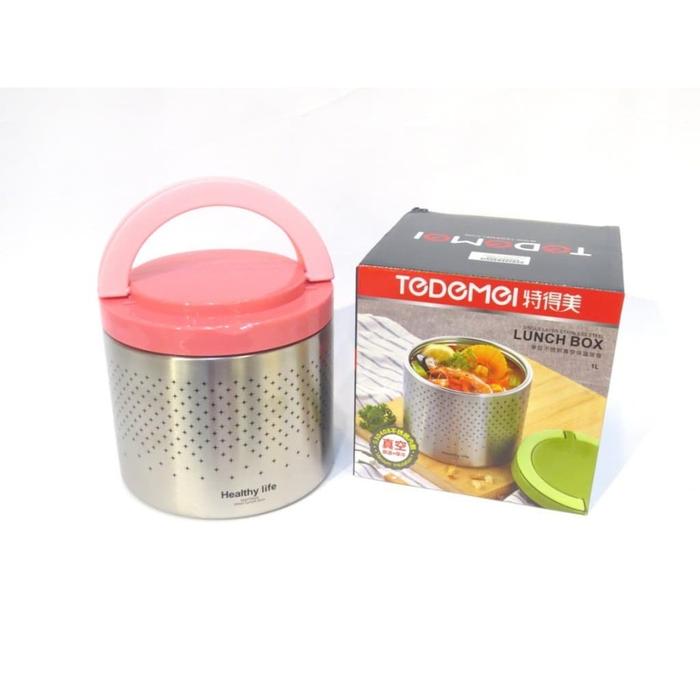 Gambar TEMPAT BEKAL LUNCHBOX TEDEMEI 6550 STAINLESS PINK GREEN BLUE - Pink dari Ollahomeliving Kota Bogor 5 Tokopedia