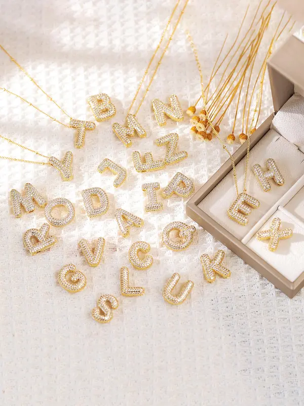 Letter Design Pendant Necklace, Fashion Jewelry for Party, Daily Clothing Decor, Trendy All-match & Exquisite Jewelry for Birthday Gift 0