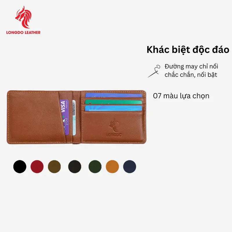 Ví da cao cấp cho nam mini (Không để được giấy tờ cũ) thương hiệu LONGDO LEATHER - B10 1