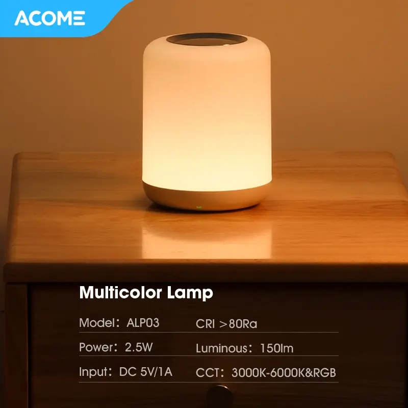 【BISA COD】ACOME IOT Lampu Smart Lembut Melindungi Mata Multicolor 16 Juta Warna Cold Light Warm Light RGB Light Lampu Tidur Pintar Lampu 7