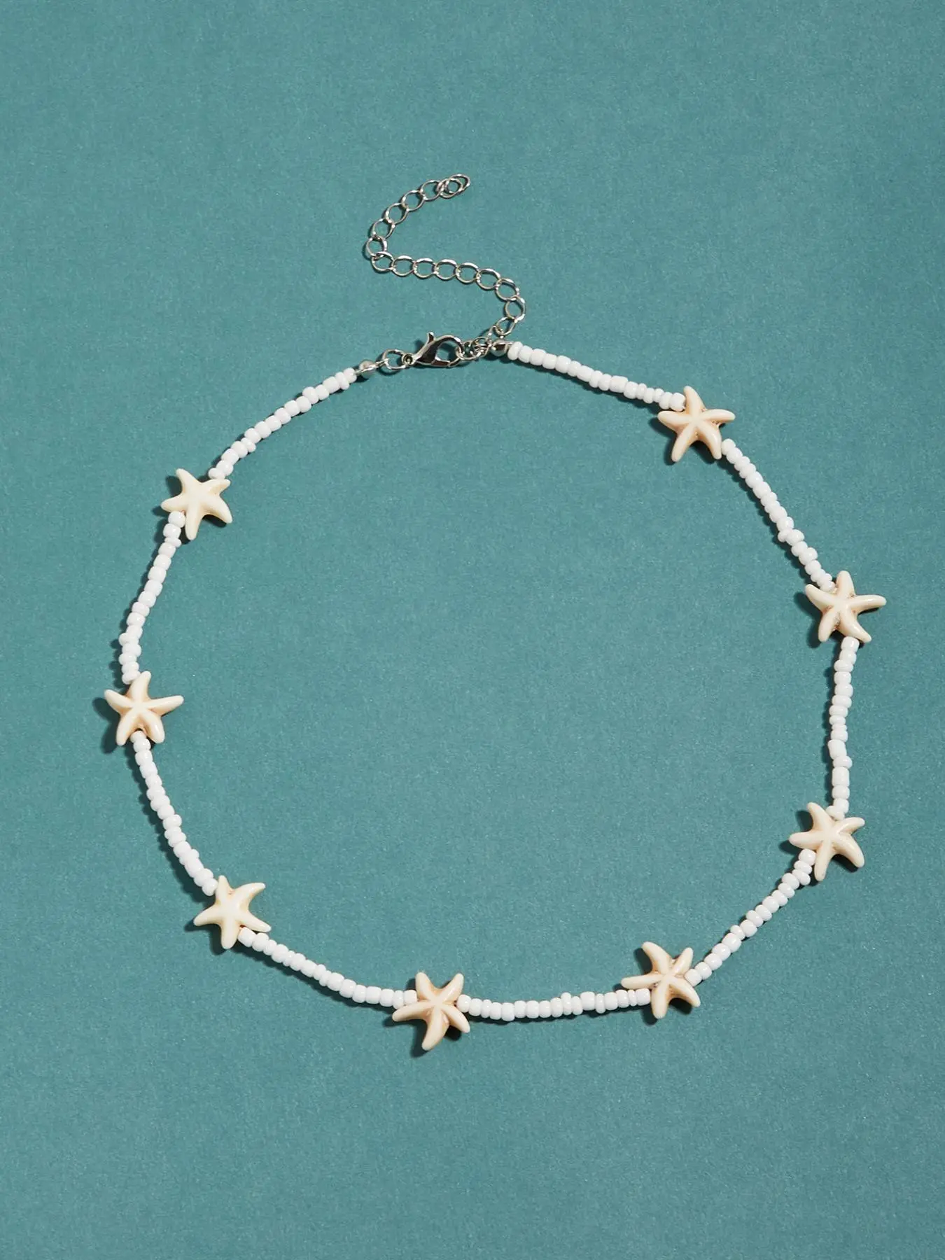 Bohemian Style Starfish Design Beaded Necklace for Women & Girls, Gifts for Wife, Fashion Adjustable Boho Style Necklace for Party, Daily Clothing Decor, Trendy Vintage Jewelry for Birthday Gift
