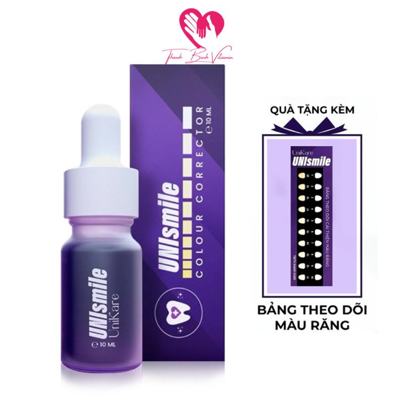 MUA 1 TẶNG 1 bảng kèm theo doi màu răng Serum Hỗ Trợ Trắng Răng Unismile Hỗ Trợ Cải Thiện Vết Ố Vàng 10ml