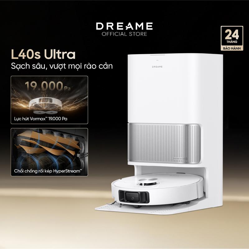 [TẶNG 2 chai nước lau sàn] Robot hút bụi lau sàn chuyên dụng Dreame L40s Ultra - Hàng chính hãng - Bản quốc tế - Bảo hành 24 tháng Máy Hút Bụi Làm Sạch