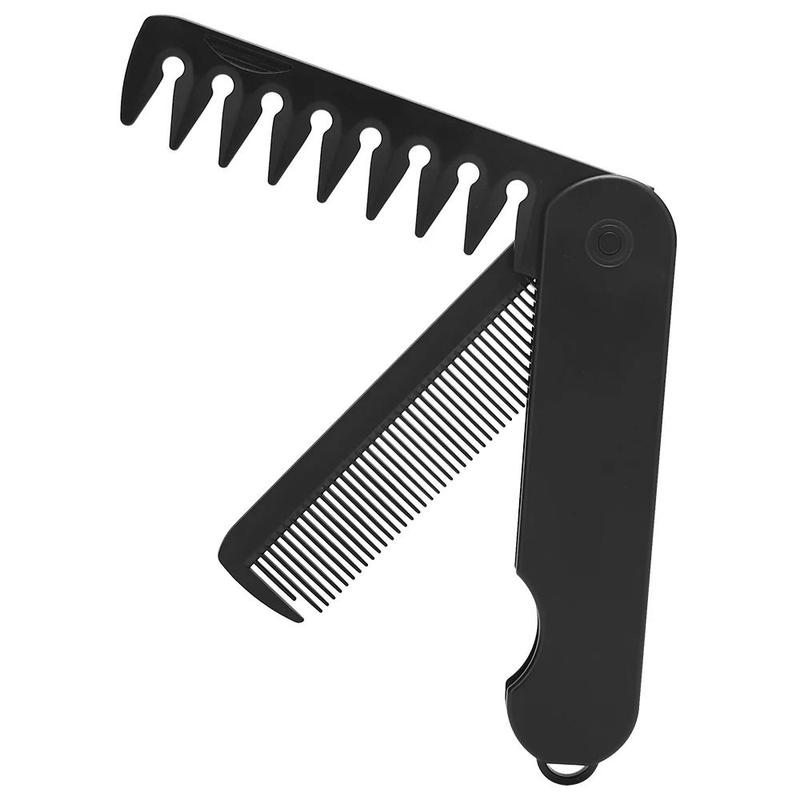 Product Introduction of Protable 2 in 1 Folding Pocket Comb Foldable Black Pocket Beard Comb Lightweight Styling Comb For Men 12