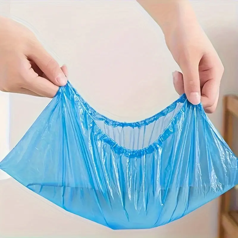 100pcs Disposable Plastic Shoe Covers - Durable & Convenient, Ideal for Travel, Hotels, and Home Use - 0