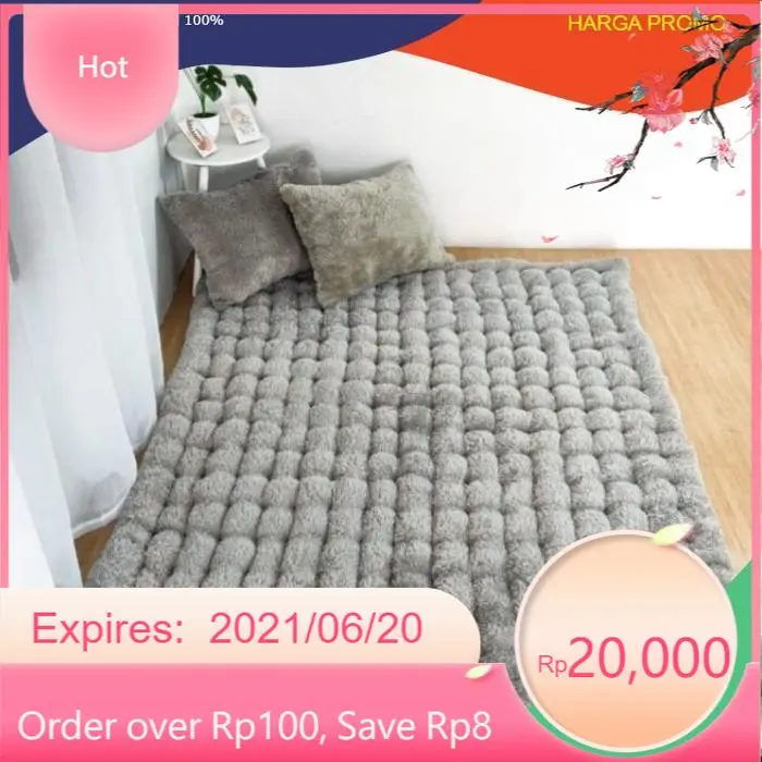 KASUR BULU RASFUR JUMBO | KASUR GENDER | KASUR LIPAT | KASUR LANTAI - Abu-abu