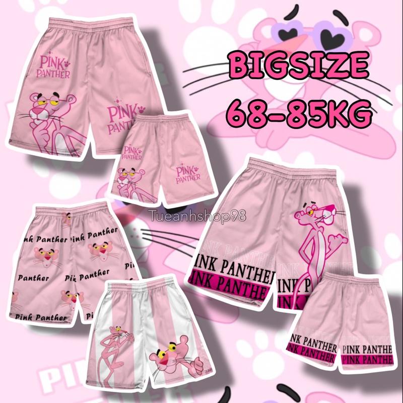  Bigsize 68-85KG Quần Đùi Báo Hồng Pink Panther - Quần Short Cartoon Thun Hoạt Hình Unisex - Quần Đùi Nam Nữ Mặc Nhà Freesize Đến 85KG TUEANHSHOP 